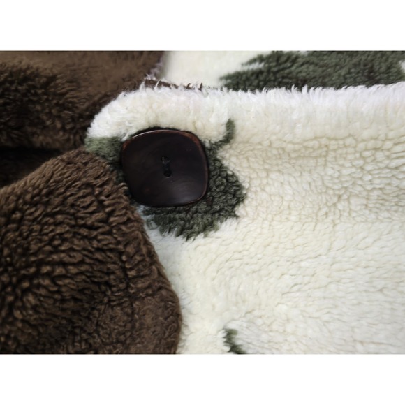 Denali Reversible Hooded Heavy Fleece Coat Deer & Pine Branch Print‎ Women Small - Picture 8 of 11